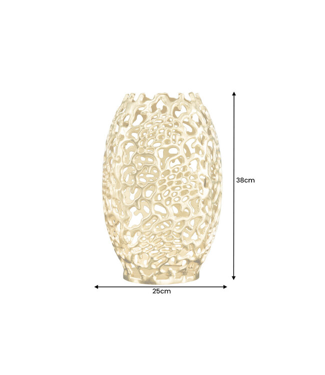 Invicta Interior Filigraan design vaas ABSTRACT BLAD goud 40cm handgemaakt - 43219