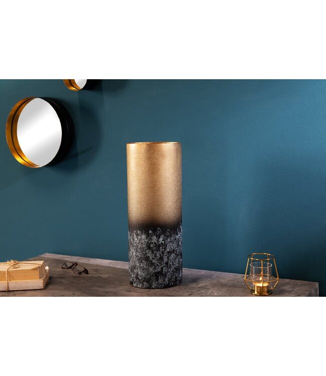 Invicta Interior Decoratieve vaas ABSTRACT 40 cm goud metall patina handgemaakt - 42240