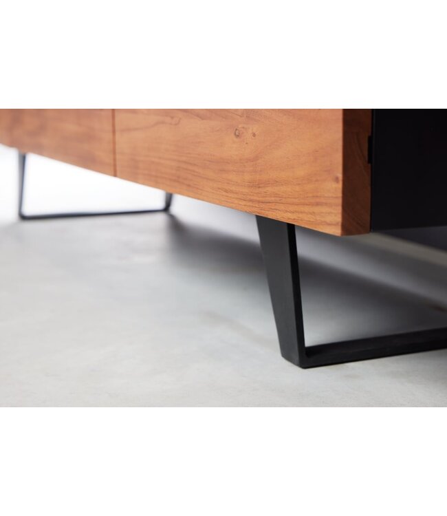 Invicta Interior Industrieel design tv-meubel ORGANIC ARTWORK 140 cm massief acaciahout ijzeren frame - 43305