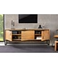 Invicta Interior Design TV-lowboard MAMMUT ARTWORK 150cm naturel zwart eiken rand metaal - 43124