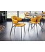 Invicta Interior Design stoel VOGUE mosterdgeel fluweel zwart metalen poten - 43153