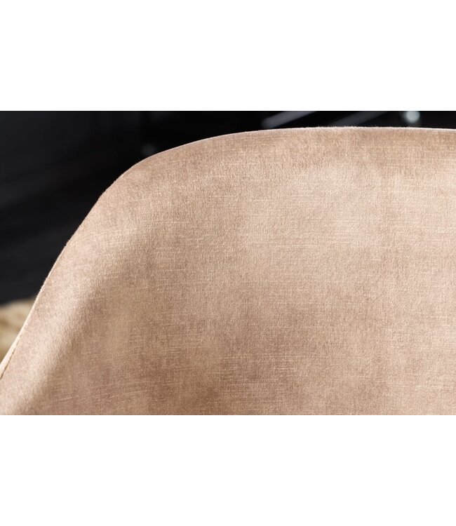 Invicta Interior Design stoel VOGUE champagne grijs fluweel zwart metalen poten - 43152