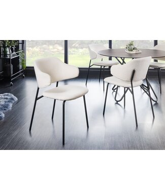 Invicta Interior Design stoel Vogue Alpine wit zwart Teddystoff/ 43147