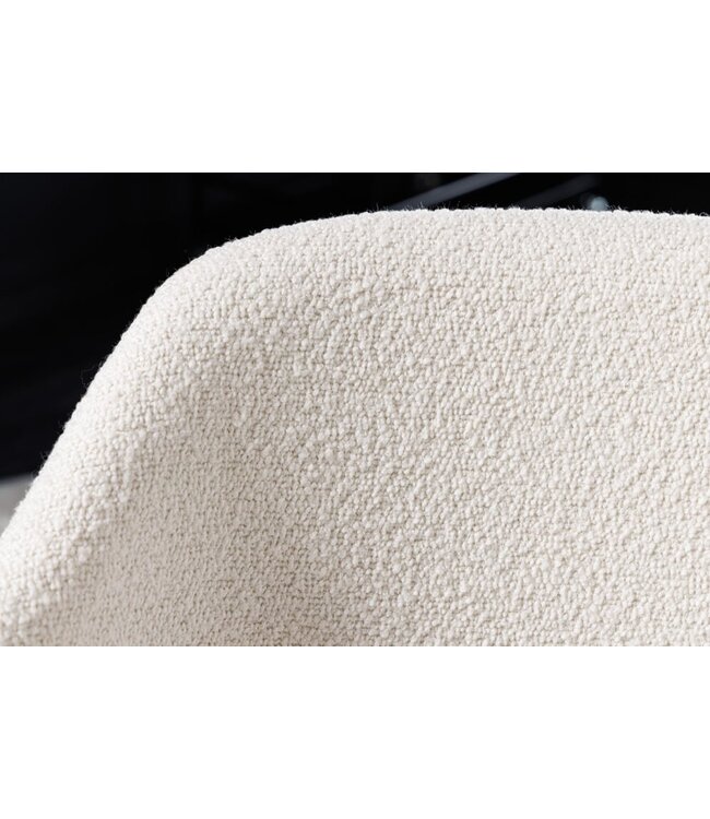 Invicta Interior Design stoel VOGUE wit Boucle gouden metalen poten - 43148