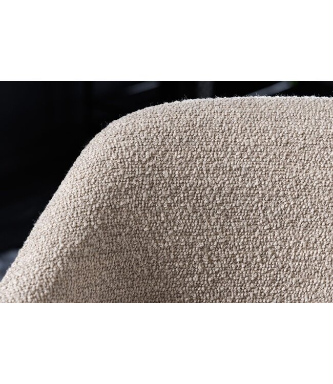 Invicta Interior Design stoel VOGUE grijs Boucle zwart metalen poten - 43149