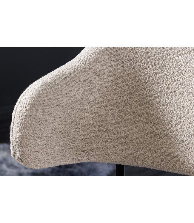 Invicta Interior Design stoel VOGUE grijs Boucle zwart metalen poten - 43149