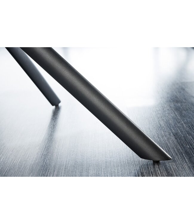 Invicta Interior Bureaustoel PAPILLON grijs fluweel zwart metalen poten armleuningen - 43196