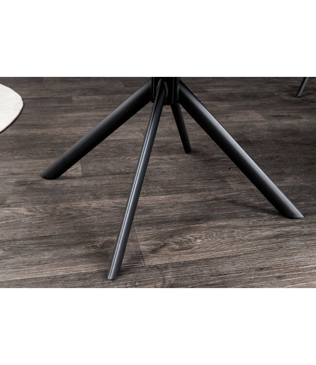 Invicta Interior Bureaustoel PAPILLON petrol fluweel zwart metalen poten armleuningen - 43198