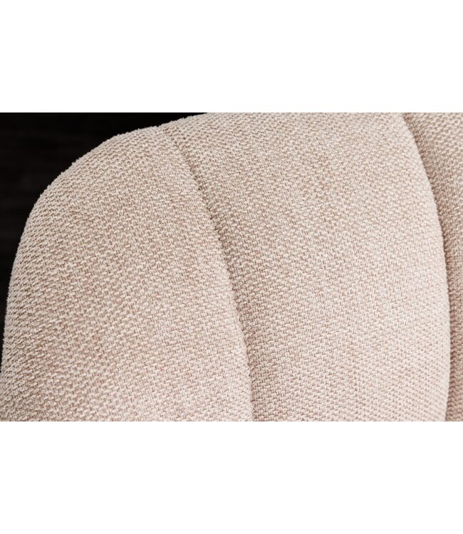 Invicta Interior Bureaustoel PAPILLON champagnebeige decoratief gewatteerd zwart metalen frame - 43110