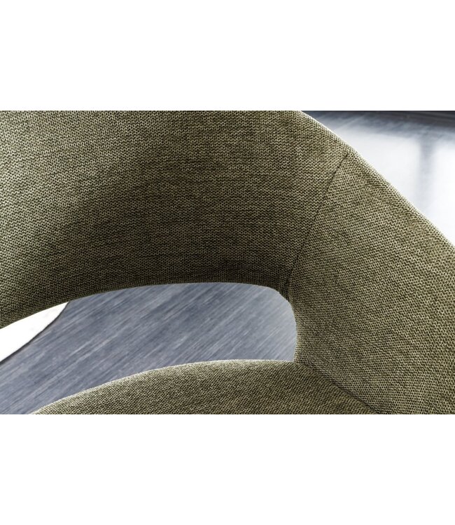 Invicta Interior Design stoel NORDIC STAR groene structuurstof houten poten - 43425