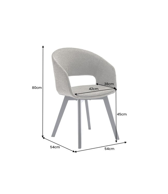 Invicta Interior Design stoel NORDIC STAR groene structuurstof houten poten - 43425