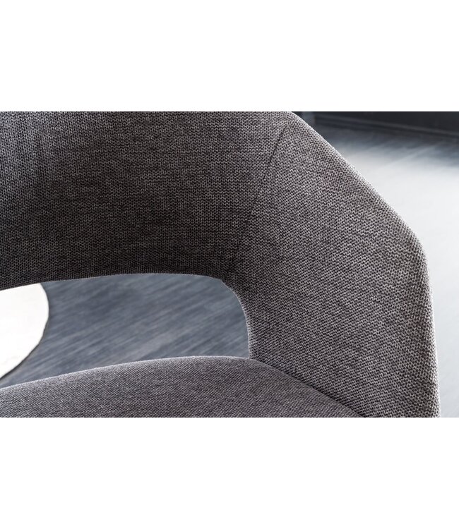 Invicta Interior Design stoel NORDIC STAR grijze structuurstof houten poten eikenlook - 43421