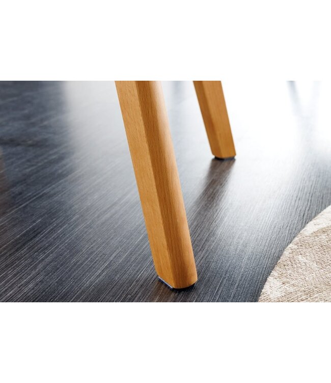 Invicta Interior Design stoel NORDIC STAR grijze structuurstof houten poten eikenlook - 43421