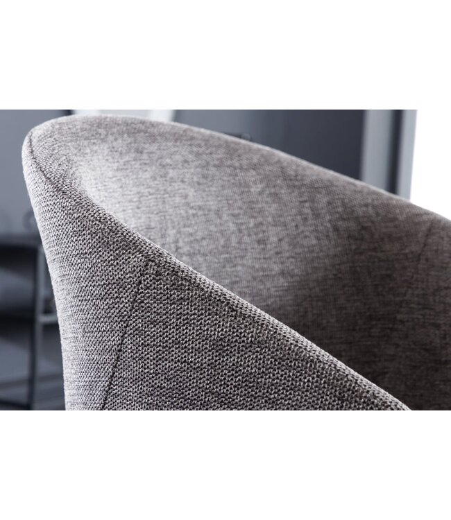 Invicta Interior Design stoel NORDIC STAR grijze structuurstof houten poten eikenlook - 43421