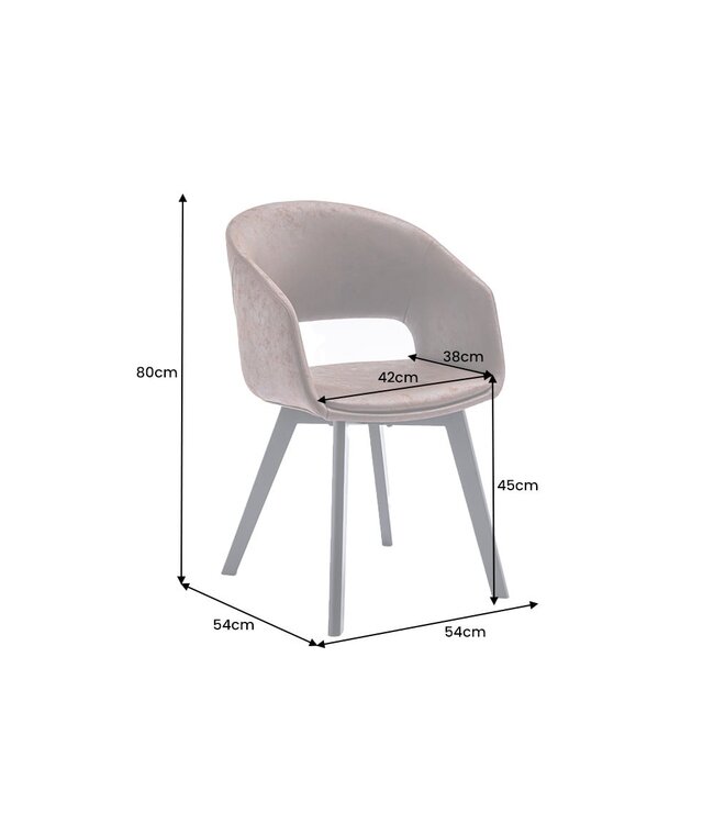 Invicta Interior Design stoel NORDIC STAR antiek bruin houten poten - 43422