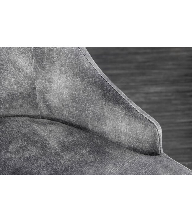 Invicta Interior Elegante stoel MODERN BAROK grijs fluweel met gouden leeuwenkop - 42318