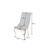 Invicta Interior Elegante stoel MODERN BAROK grijs fluweel met gouden leeuwenkop - 42318