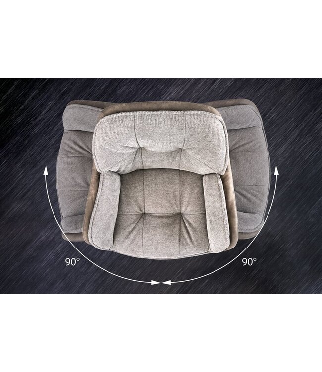 Invicta Interior Draaibare designstoel MR. LOUNGER vintage taupe microvezel armleuningen - 41662