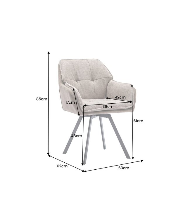 Invicta Interior Draaibare designstoel MR. LOUNGER vintage taupe microvezel armleuningen - 41662