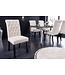 Invicta Interior Design stoel CASTLE beige zwart structuurmateriaal houten poten Chesterfield - 43215