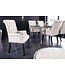 Invicta Interior Design stoel CASTLE beige zwart structuurstof armleuningen houten poten - 43216
