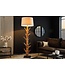 Invicta Interior Design vloerlamp TREE NATURE 180cm massief hout linnen kap handgemaakt - 43323