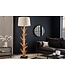 Invicta Interior Design vloerlamp TREE NATURE 180cm massief hout linnen kap handgemaakt - 43323