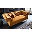 Invicta Interior Chesterfield Design 3-zits loungebank PARIS 225cm mosterdgeel fluweel 3-zits inclusief kussens - 41249