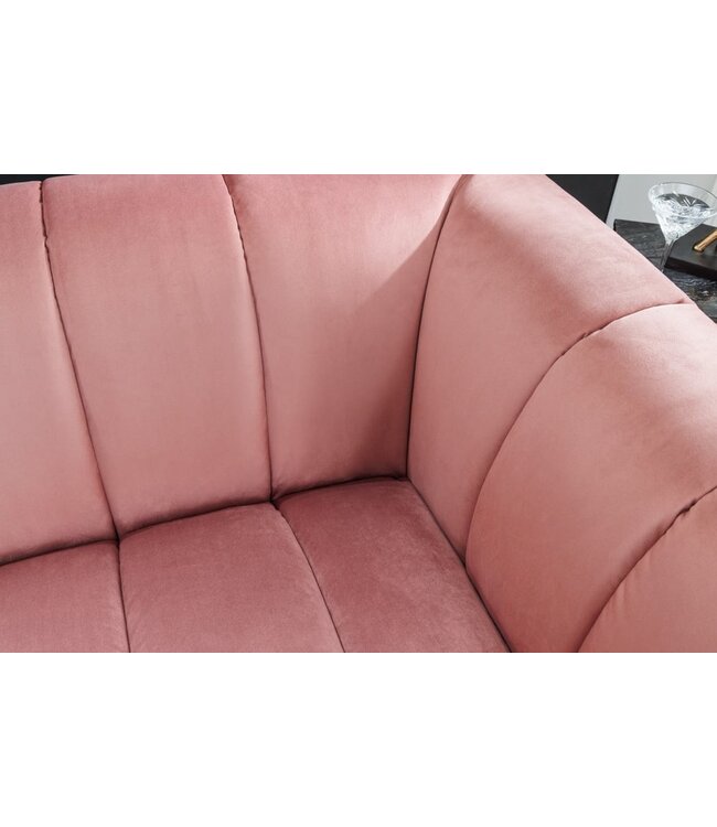 Invicta Interior Retro 3-zitsbank NOBLESSE 225cm oudroze fluwelen 3-zits met decoratieve quilting - 43264