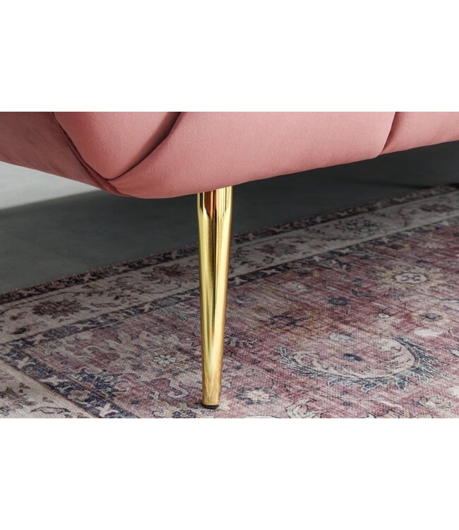 Invicta Interior Retro 3-zitsbank NOBLESSE 225cm oudroze fluwelen 3-zits met decoratieve quilting - 43264