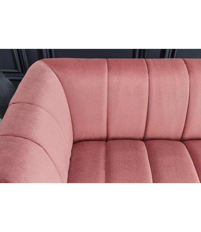 Invicta Interior Retro 3-zitsbank NOBLESSE 225cm oudroze fluwelen 3-zits met decoratieve quilting - 43264