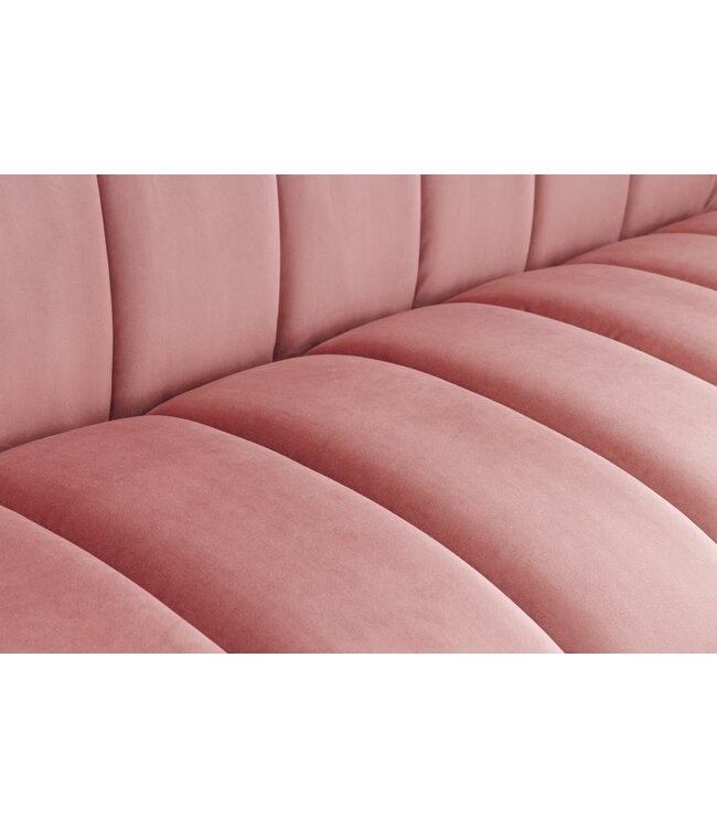 Invicta Interior Retro 3-zitsbank NOBLESSE 225cm oudroze fluwelen 3-zits met decoratieve quilting - 43264