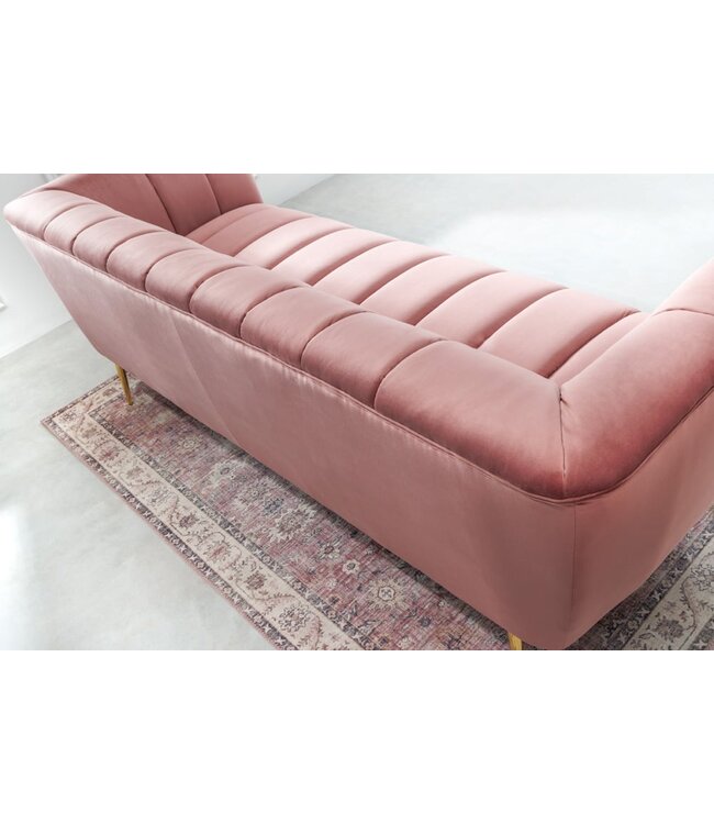 Invicta Interior Retro 3-zitsbank NOBLESSE 225cm oudroze fluwelen 3-zits met decoratieve quilting - 43264