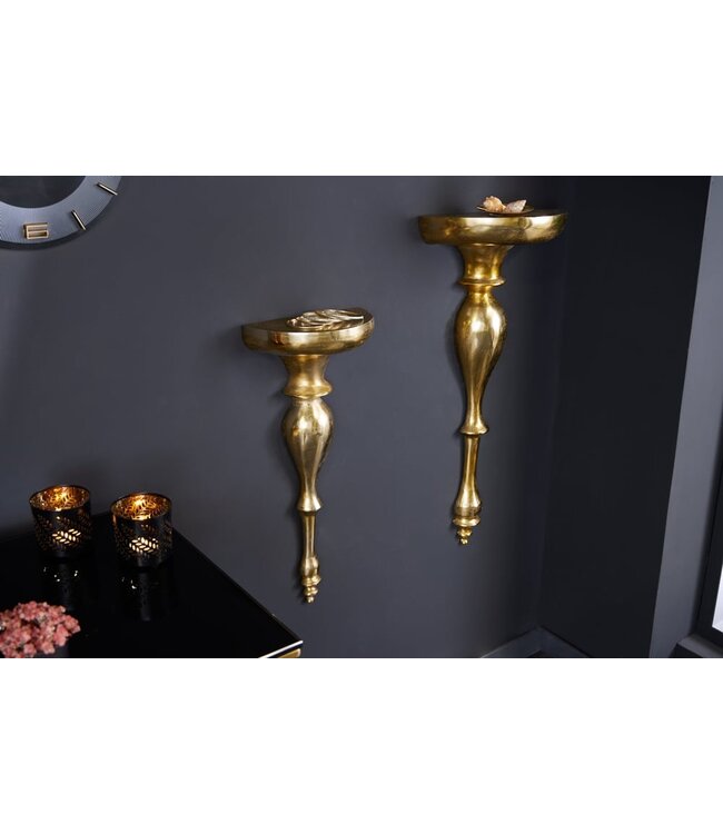 Invicta Interior Barokke wandconsole SCALA 80cm goud metalen wandplank handgemaakte wanddecoratie - 42265