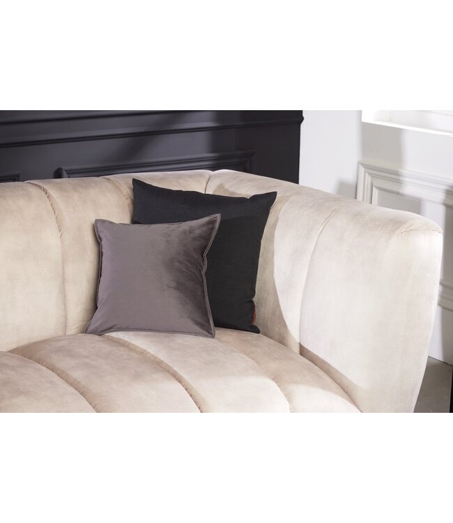 Invicta Interior Retro 3-zitsbank NOBLESSE 225cm champagne fluweel 3-zits met decoratieve quilting - 43266