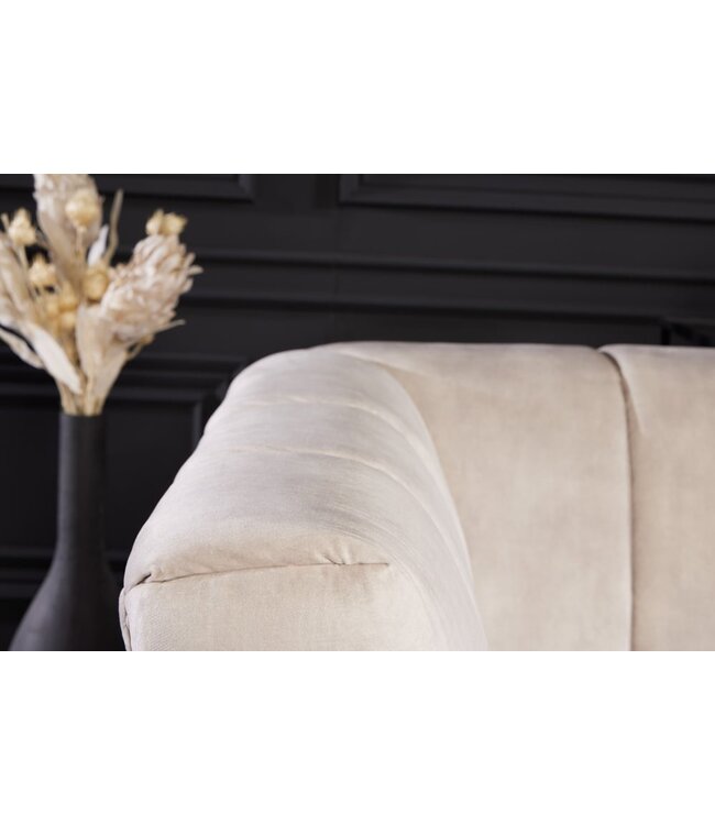 Invicta Interior Retro 3-zitsbank NOBLESSE 225cm champagne fluweel 3-zits met decoratieve quilting - 43266