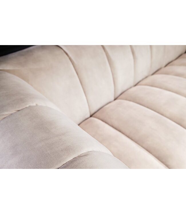 Invicta Interior Retro 3-zitsbank NOBLESSE 225cm champagne fluweel 3-zits met decoratieve quilting - 43266