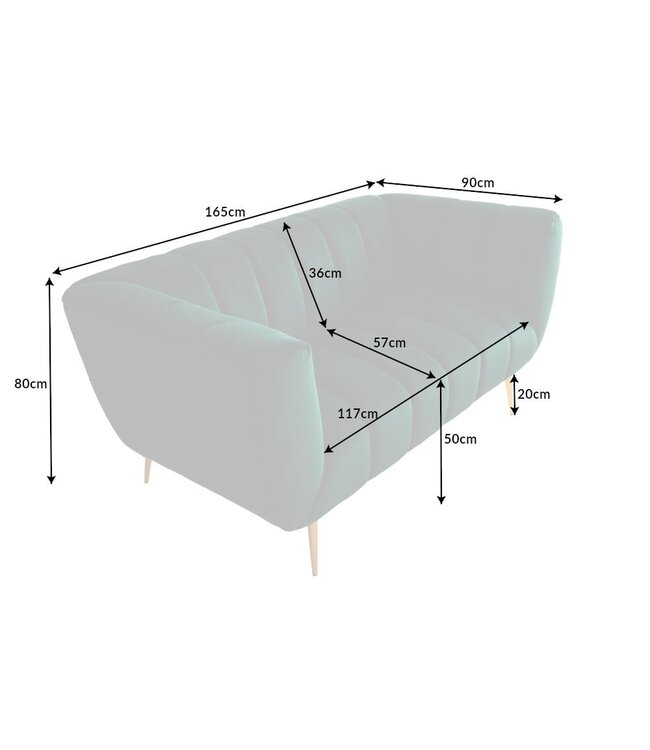 Invicta Interior Retro 2-zitsbank NOBLESSE 165cm smaragdgroen fluwelen 2-zitsbank met decoratieve quilting - 41247