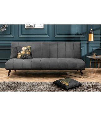 Invicta Interior Design 3-zits loungebank PETIT BEAUTE 180cm grijs fluwelen slaapbank - 40028