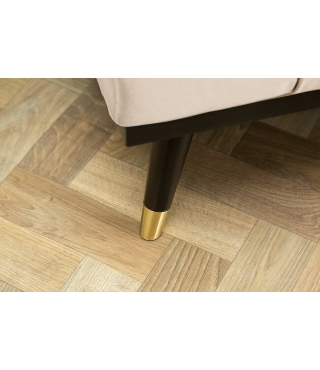 Invicta Interior Design slaapbank PETIT BEAUTE 180cm champagne fluweel 3-zits - 43522