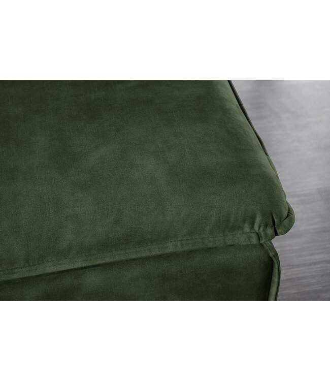 Invicta Interior Grote kruk HEAVEN 100cm donkergroen fluweel bankkruk in landelijke stijl wasbare hoes - 40834