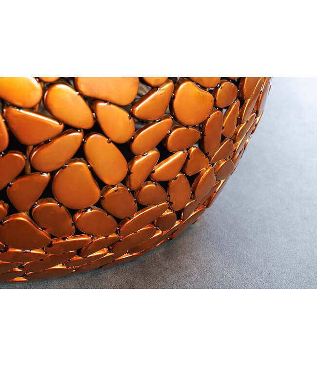 Invicta Interior Ronde salontafel STONE MOSAIC 75cm koper metaal mozaiek handgemaakt - 41434