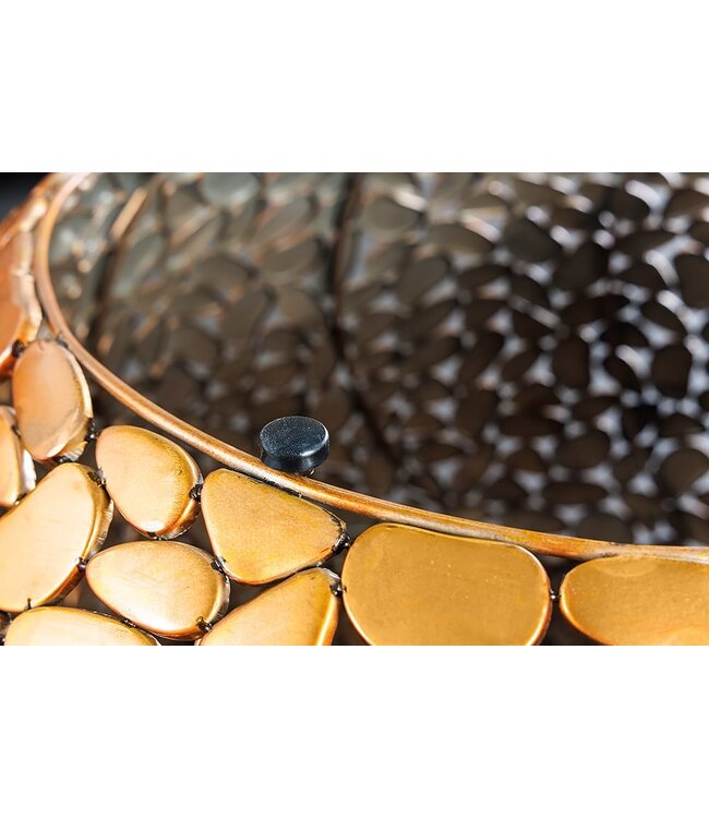 Invicta Interior Ronde salontafel STONE MOSAIC 75cm koper metaal mozaiek handgemaakt - 41434