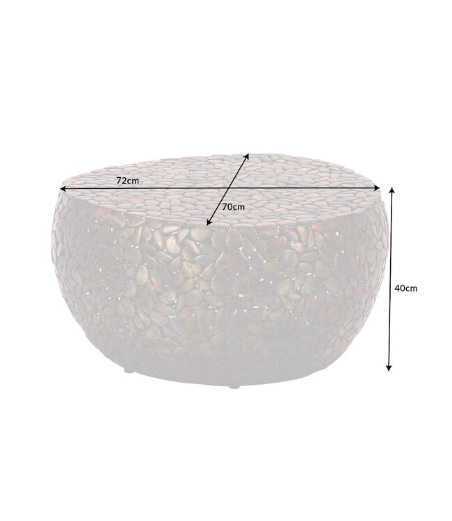 Invicta Interior Ronde salontafel STONE MOSAIC 75cm koper metaal mozaiek handgemaakt - 41434