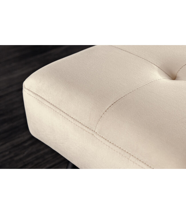 Invicta Interior Design bank BOUTIQUE 100cm champagne fluweel zwart metalen poten - 43320