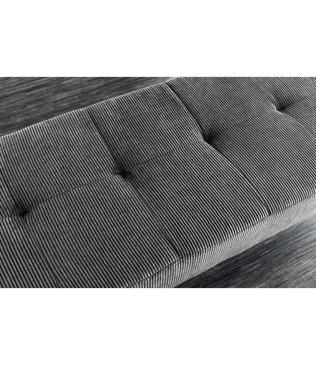 Invicta Interior Design bank BOUTIQUE 100cm donkergrijs koord zwart metalen poten - 43316