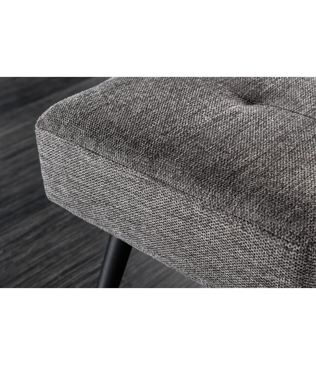 Invicta Interior Design bank BOUTIQUE 100cm grijze structuurstof zwarte metalen poten - 43315