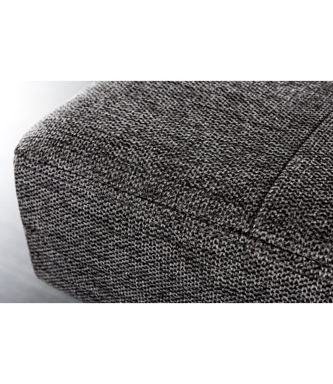 Invicta Interior Design bank BOUTIQUE 100cm grijze structuurstof zwarte metalen poten - 43315