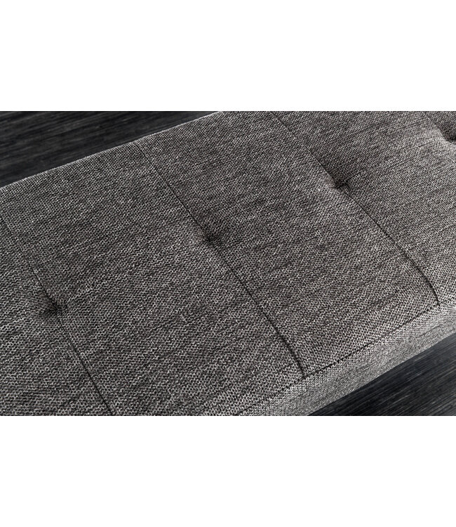 Invicta Interior Design bank BOUTIQUE 100cm grijze structuurstof zwarte metalen poten - 43315