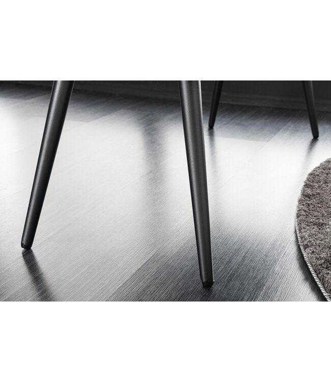 Invicta Interior Design bank BOUTIQUE 100cm grijze structuurstof zwarte metalen poten - 43315